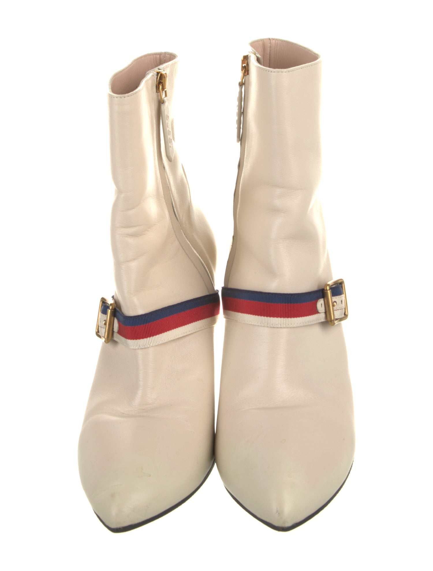 Gucci Sylvie Web Accent Leather Boots